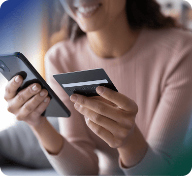 woman paying online
